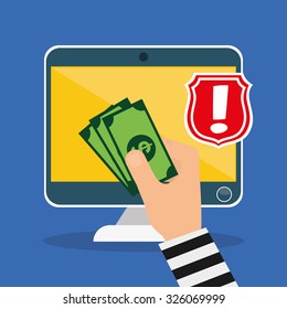 Digital fraud and hacking design, vector illustration.