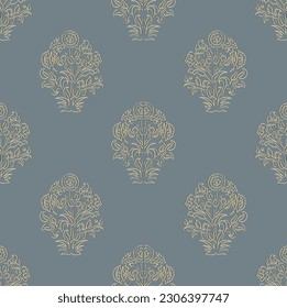 digital front back sleeves and dupatta for print for traditional thai baroque luxury flowers artwork handmade drown 