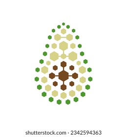 Digital fruit logo. Avocado fruit with data circuit connection icon logo vector illustration