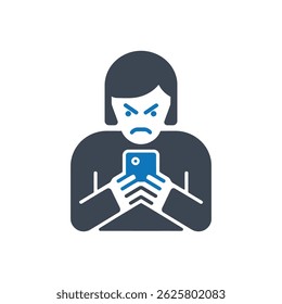 Digital Frustration Device Icon Isolated On White Background