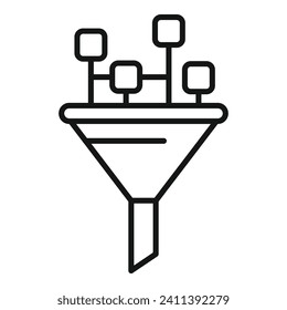 Digital funnel content icon outline vector. Filter internet. Web source media