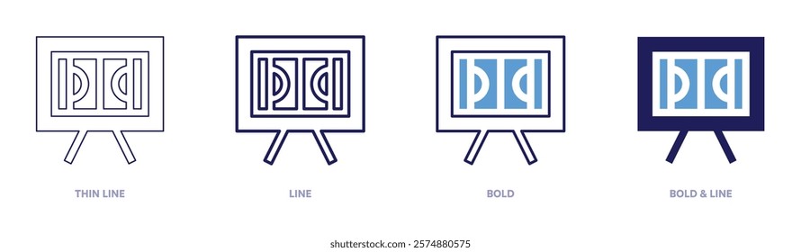 Digital funnel icon in 4 different styles. Thin Line, Line, Bold, and Bold Line. Duotone style. Editable stroke.