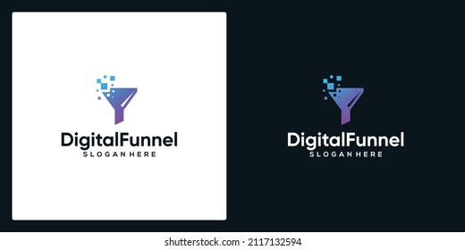 Digital funneling logo icon vector illustration