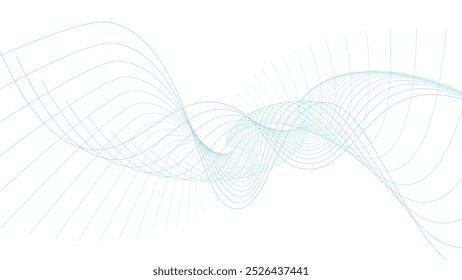 Linhas de ondas de tecnologia futura digital com partículas fluindo fundo transparente