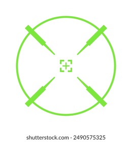 digital futuristic aim cartoon. tech military, frame interface, circle gun digital futuristic aim sign. isolated symbol vector illustration