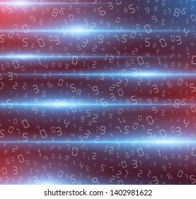 Digital futuristic background light effects in blue, red. Abstract modern technologies. Vector illustration.