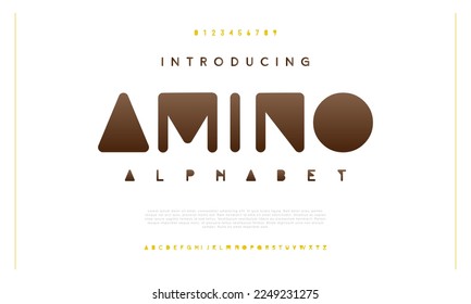 Digital futuristic game typography. Simple bold alphabet for gaming, logo, music, sport vector illustration