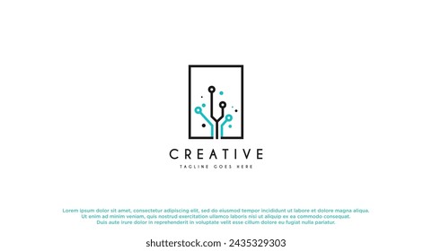 digital futuristic hexagon chain link for World Wide Global Network Connection Technology internet web logo design