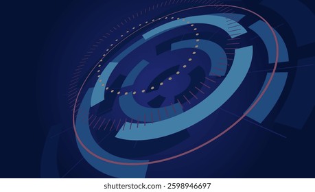 Digital Futuristic HUD vector. The backgroung image of the futuristic circle design. The image conveys innovation, precision, and digital transformation.