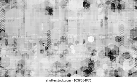 Digital Futuristic Information Background with Binary Code. Virtual Info Transfer Texture. Abstract  Sci Fi, Scientific Pattern. Screen, Cover Design Background.