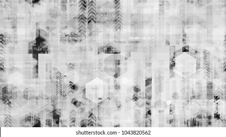 Digital Futuristic Information Background with Binary Code. Hi Tech Global Hacker Network Texture. Abstract  Sci Fi, Scientific Pattern. Screen, Cover Design Background.