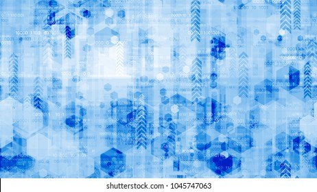 Digital Futuristic Information Background with Binary Code. Virtual Info Transfer Texture. Abstract  Sci Fi, Scientific Pattern. Packaging, Ad Design Background.