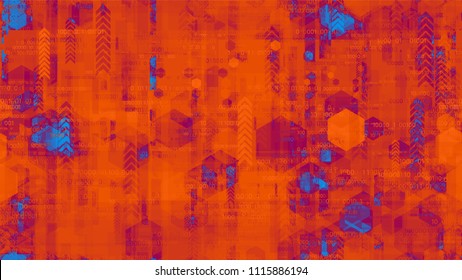 Digital Futuristic Information Background with Binary Code. Virtual Info Transfer Texture. Data Analytic Technology Pattern. Packaging, Ad Design Background.