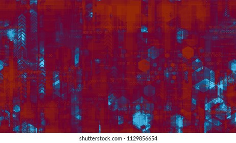 Digital Futuristic Information Background with Binary Code. Innovation Engineering Texture. Data Analytic Technology Pattern. Business Presentation Design Background.