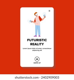 digital futuristic reality vector. cyber game, neon future, tech abstract digital futuristic reality web flat cartoon illustration