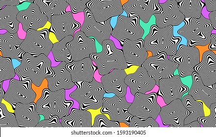 Digital futuristic seamless pattern. Modern technological design with liquid shapes and wavy lines.  Decorative backdrop for web design, wrapping paper, fabric print and card.