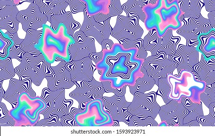 Digital futuristic seamless pattern. Modern technological design with liquid shapes and wavy lines.  Decorative backdrop for web design, wrapping paper, fabric print and card.
