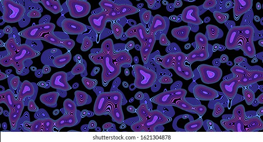 Digital futuristic seamless pattern. Modern technological design with liquid shapes and wavy lines. Decorative backdrop for web design, wrapping paper, fabric print and card.