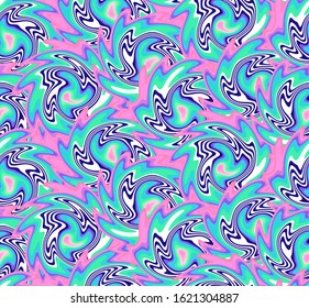 Digital futuristic seamless pattern. Modern technological design with liquid shapes and wavy lines. Decorative backdrop for web design, wrapping paper, fabric print and card.
