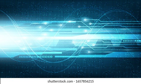 Digital Futuristic Speed Light Circuit with Network Technology on Future Background,Digital and Connection Concept design,Vector illustration.