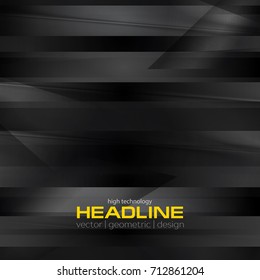 Fondo abstracto de rayas brillantes de tecnología futurista digital negro. Diseño de vectores