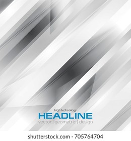 Digital futuristic tech grey stripes abstract background. Vector concept design
