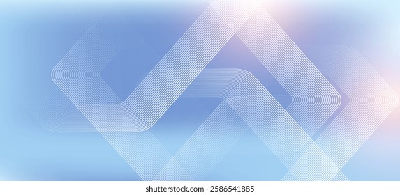 Digital futuristic technology concept with hexagons. Digital hexagonal blue abstract background. Geometric stripe line art design for poster, brochure, cover, banner, website, header.