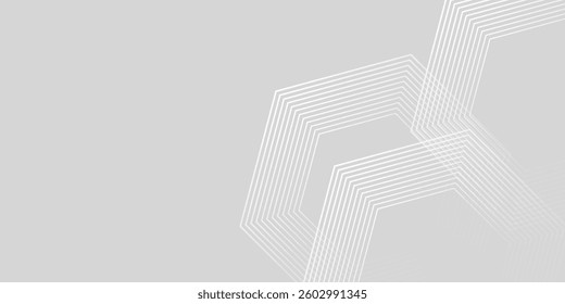 Digital futuristic technology concept with hexagons. Digital hexagonal blue abstract background. Geometric stripe line art design for poster, brochure, cover, banner, website. modern