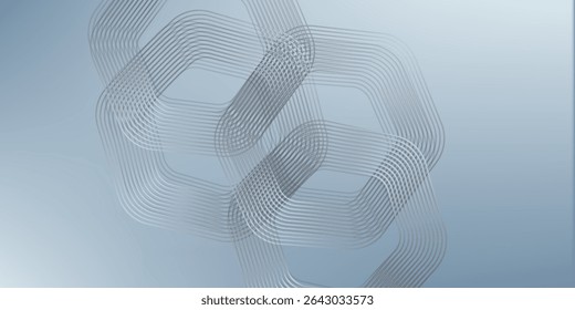 Digital futuristic technology concept with hexagons. Digital hexagonal blue abstract background. Geometric stripe line art design for poster, brochure, cover, banner, website, header.