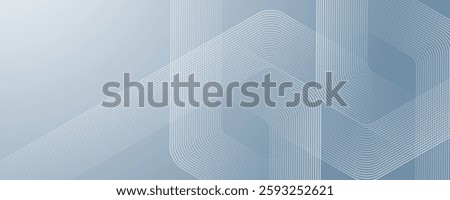 Digital futuristic technology concept with hexagons. Digital hexagonal blue abstract background. Geometric stripe line art design for poster, brochure, cover, banner, website, header.