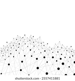 Digital futuristic technology network grid connected with communication lines