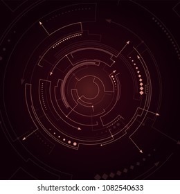 Interfaz digital futurista de usuario, HUD para aplicaciones y web. Concepto futurista de ilustración abstracta vectorial.