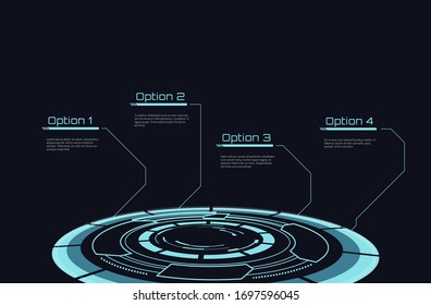 Digital futuristic user interface, HUD for app and web. Abstract vector illustration futuristic concept.