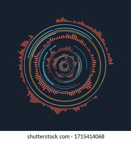 Digital futuristic user interface, HUD for app and web. Abstract vector illustration futuristic concept.