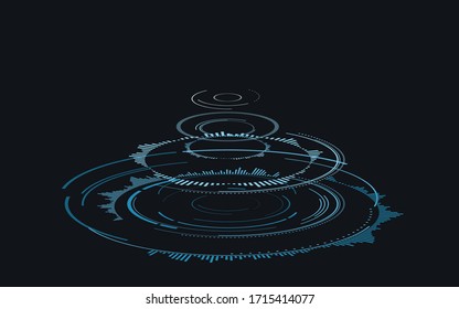 Interfaz digital futurista de usuario, HUD para aplicaciones y web. Concepto futurista de ilustración abstracta vectorial.