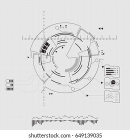 Interfaz digital futurista de usuario, HUD para aplicaciones y web. Concepto futurista de ilustración abstracta vectorial.
