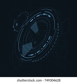 Digital futuristic user interface, HUD for app and web. Abstract vector illustration futuristic concept.