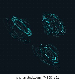 Digital futuristic user interface, HUD for app and web. Abstract vector illustration futuristic concept.