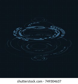 Digital futuristic user interface, HUD for app and web. Abstract vector illustration futuristic concept.