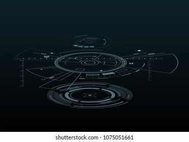 Digital futuristic user interfaces, HUD for app and web. Abstract vector illustration futuristic concept.