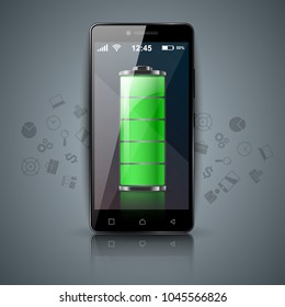Digital gadget, battery, smartphone tablet icon. Business infographic Vector eps 10