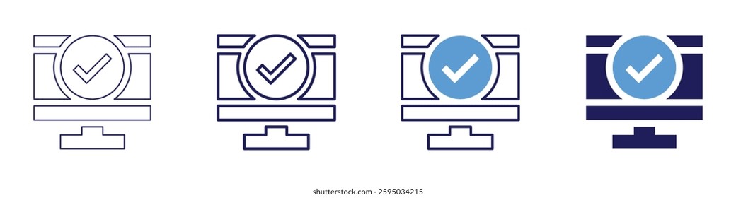 Digital gadget icon in 4 different styles. Thin Line, Line, Bold Line, Duotone. Duotone style. Editable stroke.
