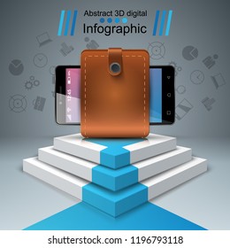 Digital gadget, smartphone - business infographic. Vector eps 10