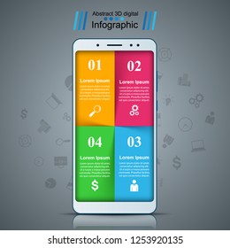 Digital gadget, smartphone business infographic. Vector eps 10