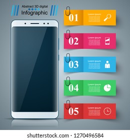 Digital gadget, smartphone. Business infographic Vector eps 10