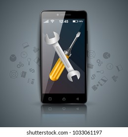 Digital gadget, smartphone tablet icon. Business infographic. Vector eps 10