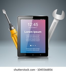 Digital gadget, smartphone tablet icon. Business infographic. Vector eps 10