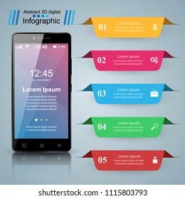 Digital gadget, smartphone tablet icon. Business infographic. Vector eps 10