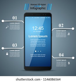 Digital gadget, smartphone tablet icon. Business infographic. Vector eps 10