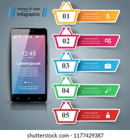 Digital gadget, smartphone tablet icon. Business infographic. Vector eps 10